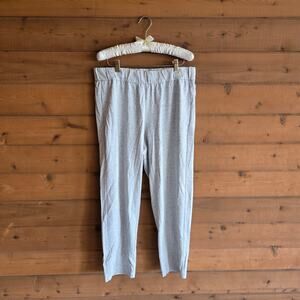 Eileen Fisher Organic Cotton Heather Gray Pull On Pant Medium Straight Leg